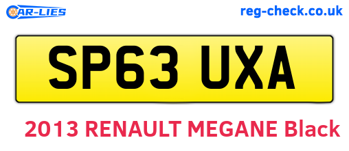 SP63UXA are the vehicle registration plates.