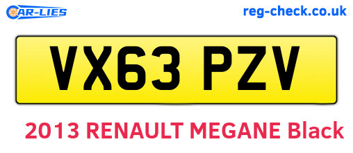 VX63PZV are the vehicle registration plates.