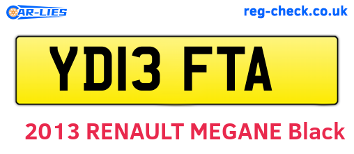 YD13FTA are the vehicle registration plates.