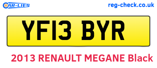 YF13BYR are the vehicle registration plates.