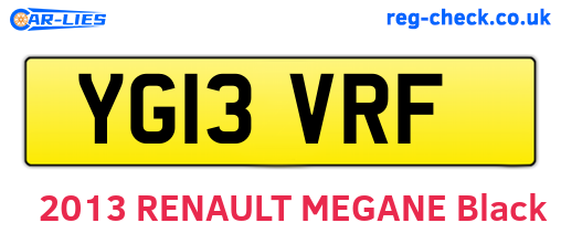YG13VRF are the vehicle registration plates.