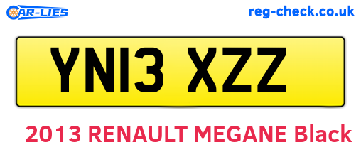 YN13XZZ are the vehicle registration plates.