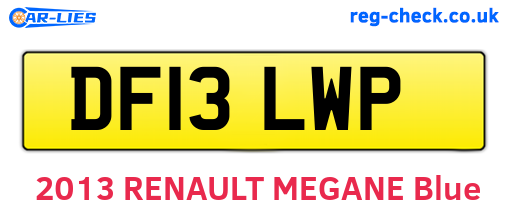 DF13LWP are the vehicle registration plates.