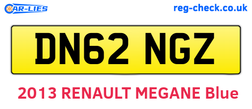 DN62NGZ are the vehicle registration plates.