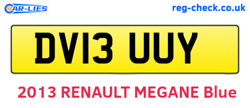 DV13UUY are the vehicle registration plates.