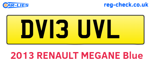 DV13UVL are the vehicle registration plates.