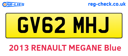 GV62MHJ are the vehicle registration plates.