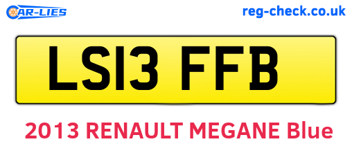 LS13FFB are the vehicle registration plates.