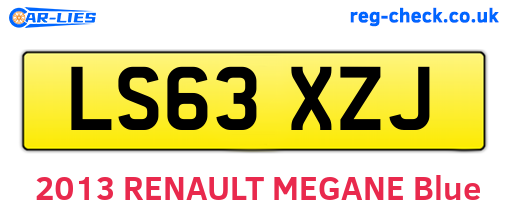 LS63XZJ are the vehicle registration plates.