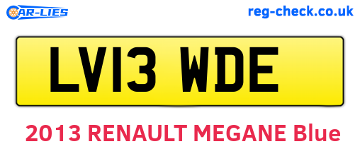 LV13WDE are the vehicle registration plates.