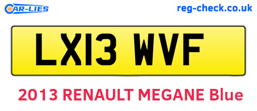 LX13WVF are the vehicle registration plates.