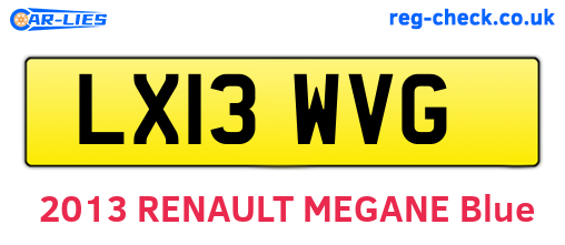 LX13WVG are the vehicle registration plates.