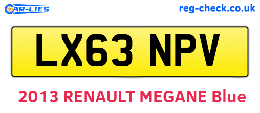LX63NPV are the vehicle registration plates.
