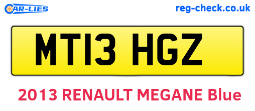 MT13HGZ are the vehicle registration plates.