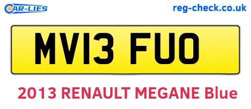 MV13FUO are the vehicle registration plates.