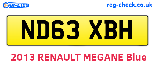 ND63XBH are the vehicle registration plates.
