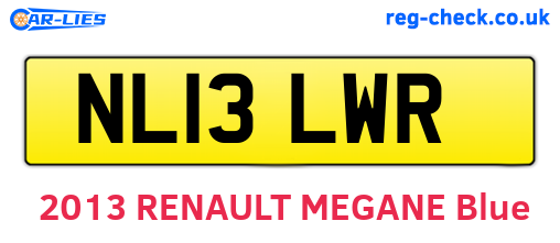 NL13LWR are the vehicle registration plates.
