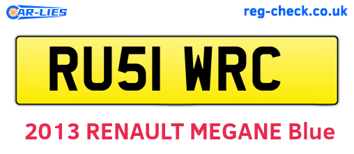 RU51WRC are the vehicle registration plates.