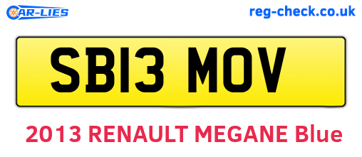 SB13MOV are the vehicle registration plates.