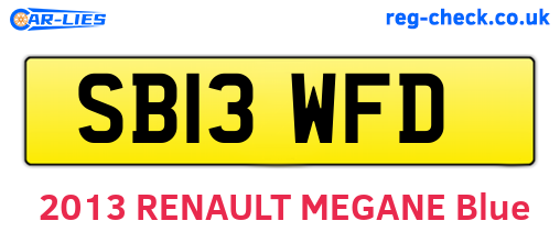 SB13WFD are the vehicle registration plates.
