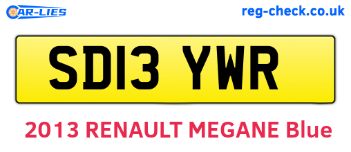 SD13YWR are the vehicle registration plates.