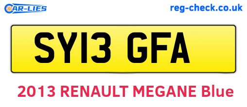 SY13GFA are the vehicle registration plates.