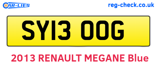 SY13OOG are the vehicle registration plates.