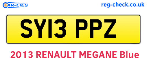 SY13PPZ are the vehicle registration plates.
