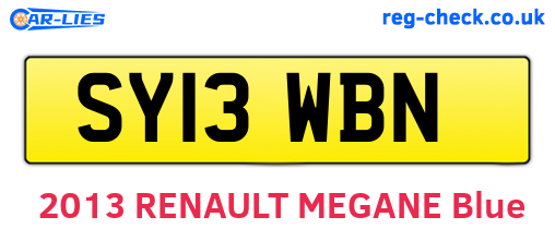 SY13WBN are the vehicle registration plates.