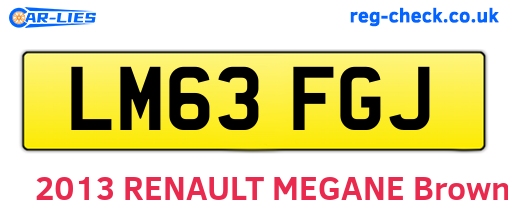 LM63FGJ are the vehicle registration plates.