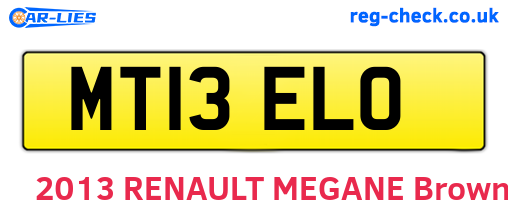 MT13ELO are the vehicle registration plates.