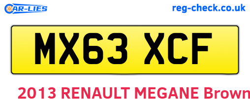 MX63XCF are the vehicle registration plates.