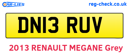 DN13RUV are the vehicle registration plates.