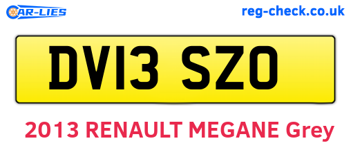 DV13SZO are the vehicle registration plates.