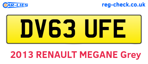 DV63UFE are the vehicle registration plates.