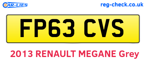 FP63CVS are the vehicle registration plates.