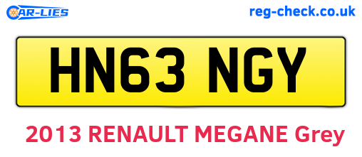 HN63NGY are the vehicle registration plates.