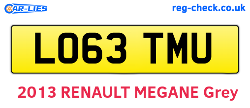 LO63TMU are the vehicle registration plates.