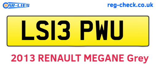 LS13PWU are the vehicle registration plates.