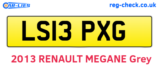 LS13PXG are the vehicle registration plates.