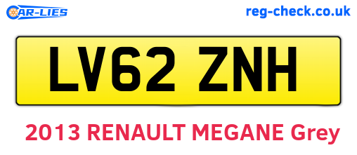 LV62ZNH are the vehicle registration plates.