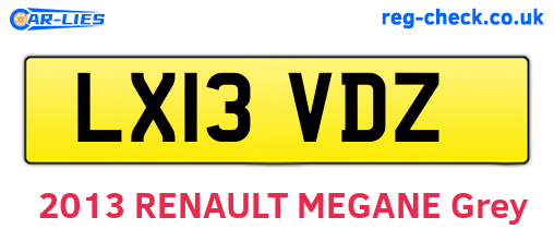 LX13VDZ are the vehicle registration plates.