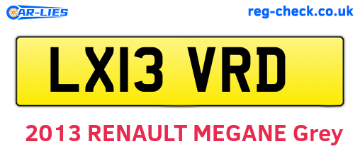 LX13VRD are the vehicle registration plates.