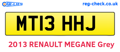MT13HHJ are the vehicle registration plates.