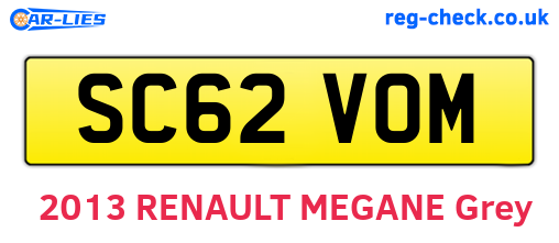 SC62VOM are the vehicle registration plates.