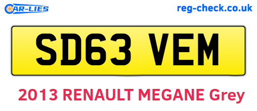 SD63VEM are the vehicle registration plates.