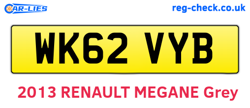 WK62VYB are the vehicle registration plates.
