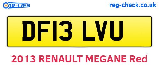 DF13LVU are the vehicle registration plates.
