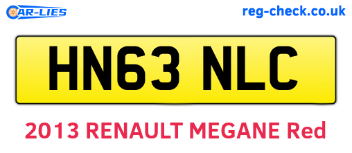 HN63NLC are the vehicle registration plates.