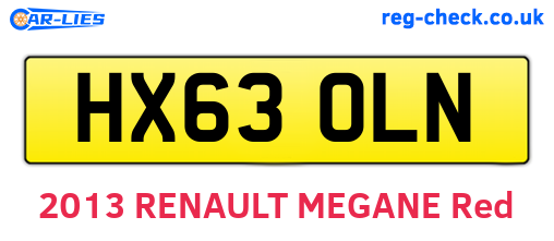 HX63OLN are the vehicle registration plates.